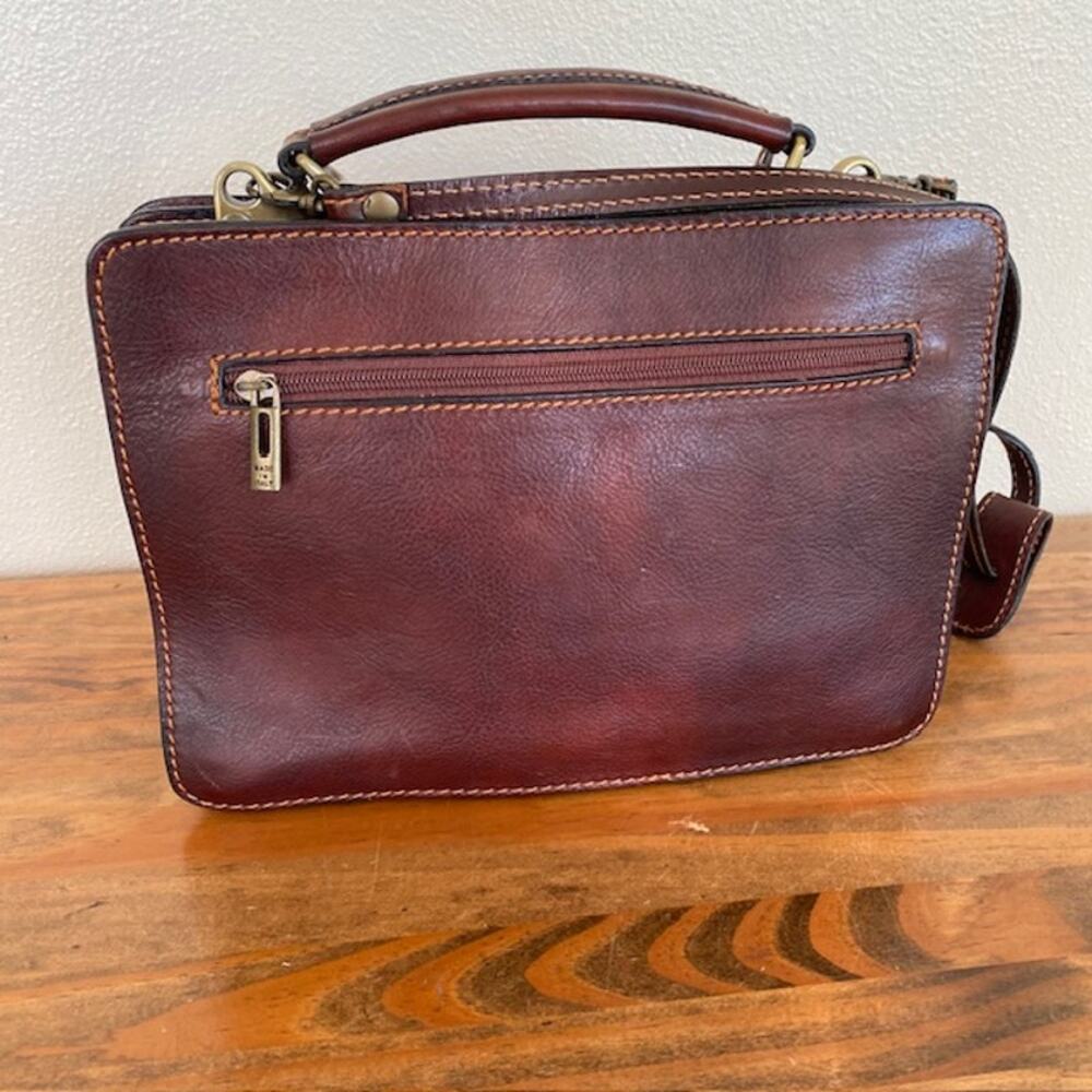 Mele 1880 Made in Italy Handmade Brown Leather Satchel - Picture 2 of 8